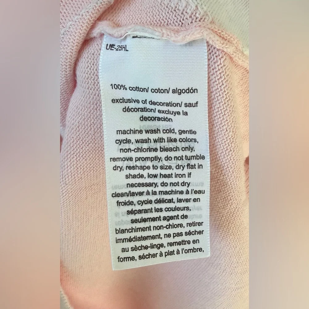 Tommy Hilfiger Light Pink and White Argyle V-Neck Sweater - Picture 3 of 5